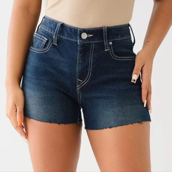 JENNIE MID RISE RAW HEM SHORT - Picture 2 of 11